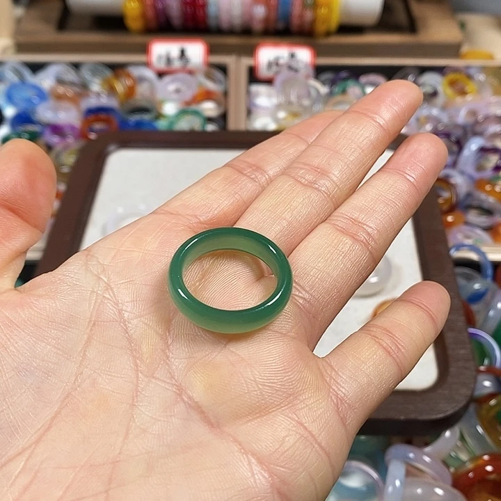 玛瑙/玉髓戒指未镶嵌雪*＆