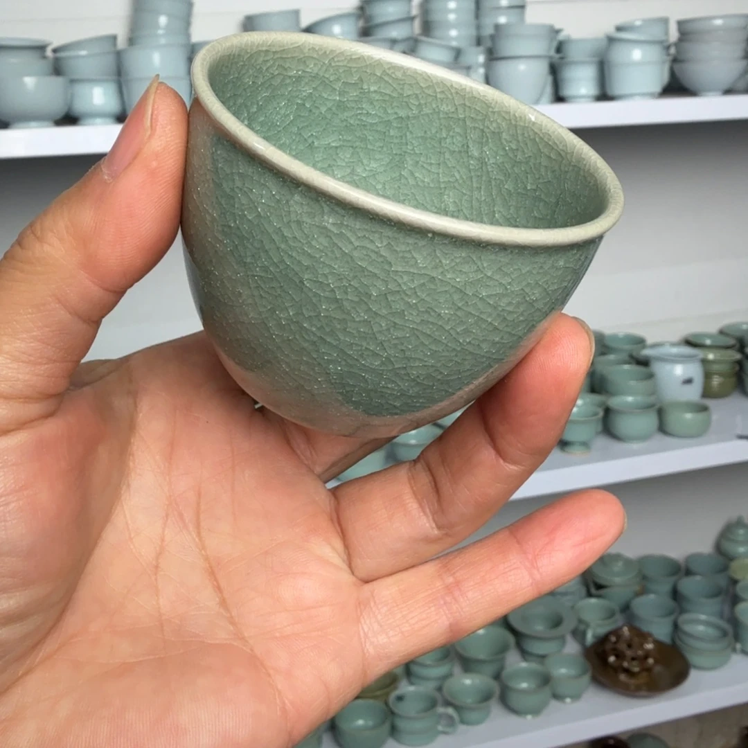 硬***币摆件陶汝瓷冰花缸杯