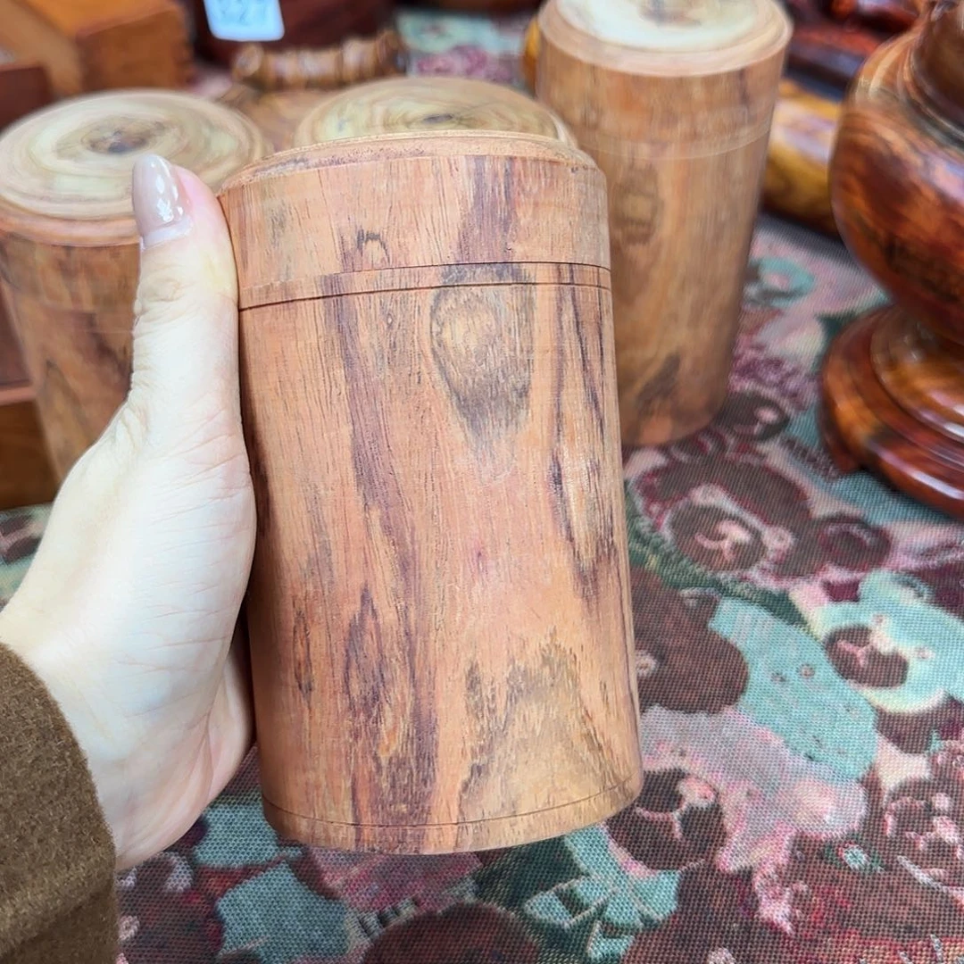 木弓****h越南黄花梨原木茶叶罐