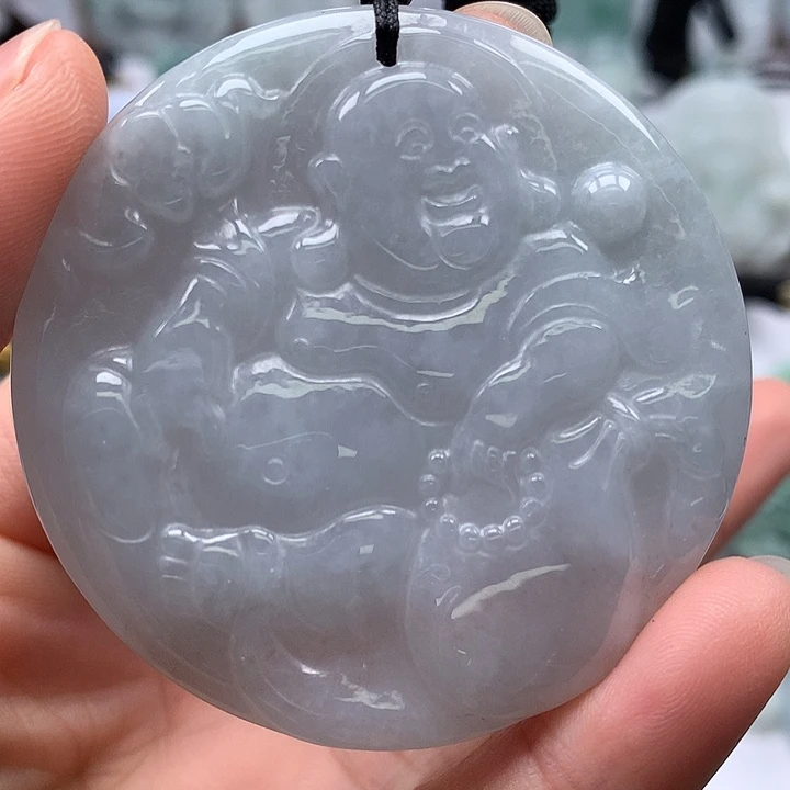 翡翠未镶嵌颈饰逍遥佛福利洒黄翡福利