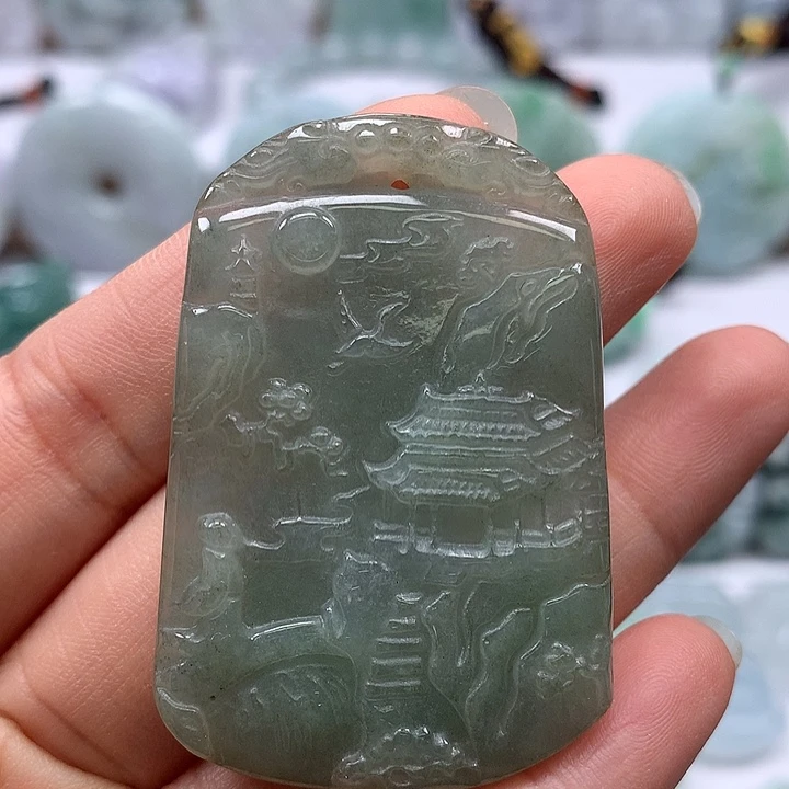 翡翠未镶嵌颈饰山水福利