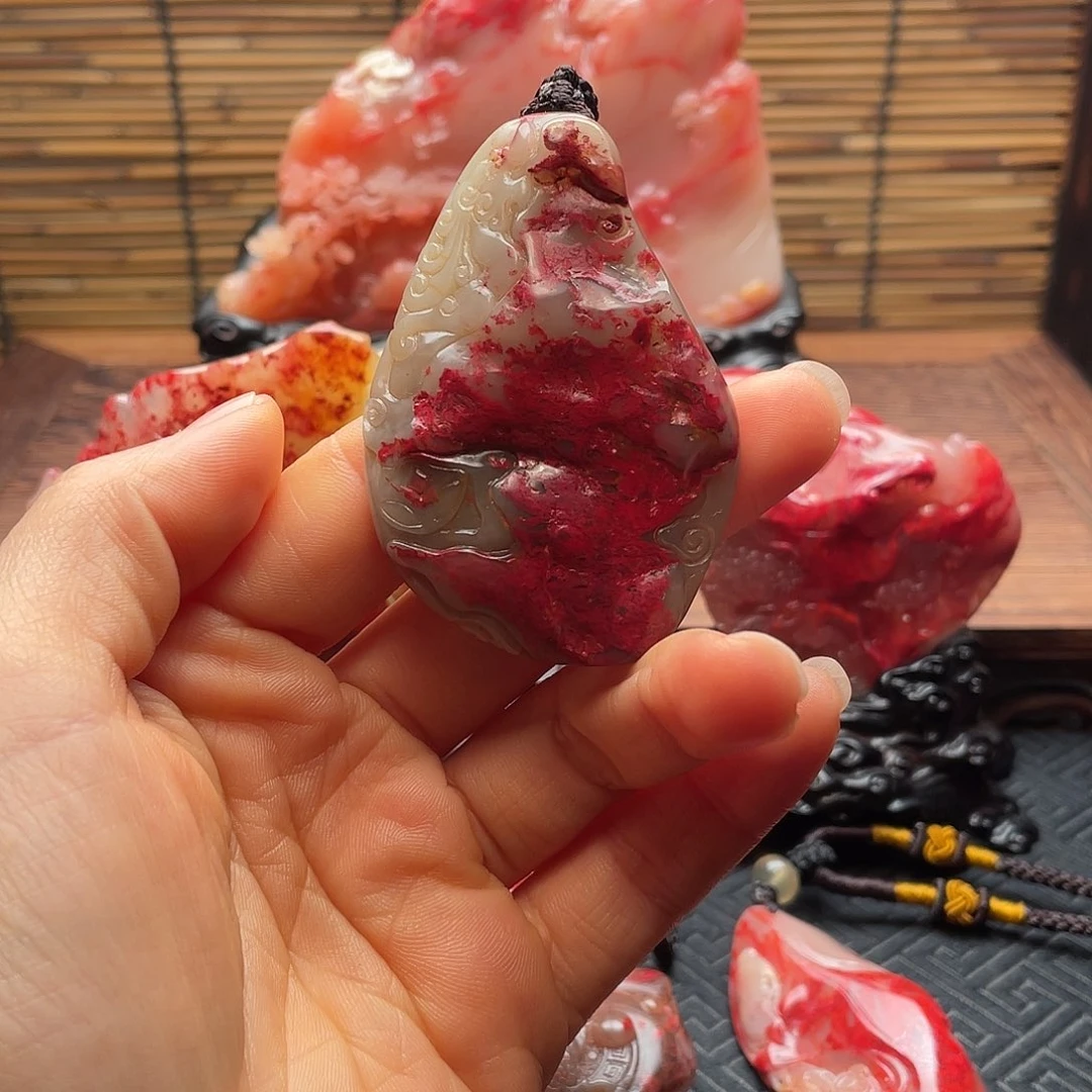 ****宝巴林鸡血石鸡血石挂件