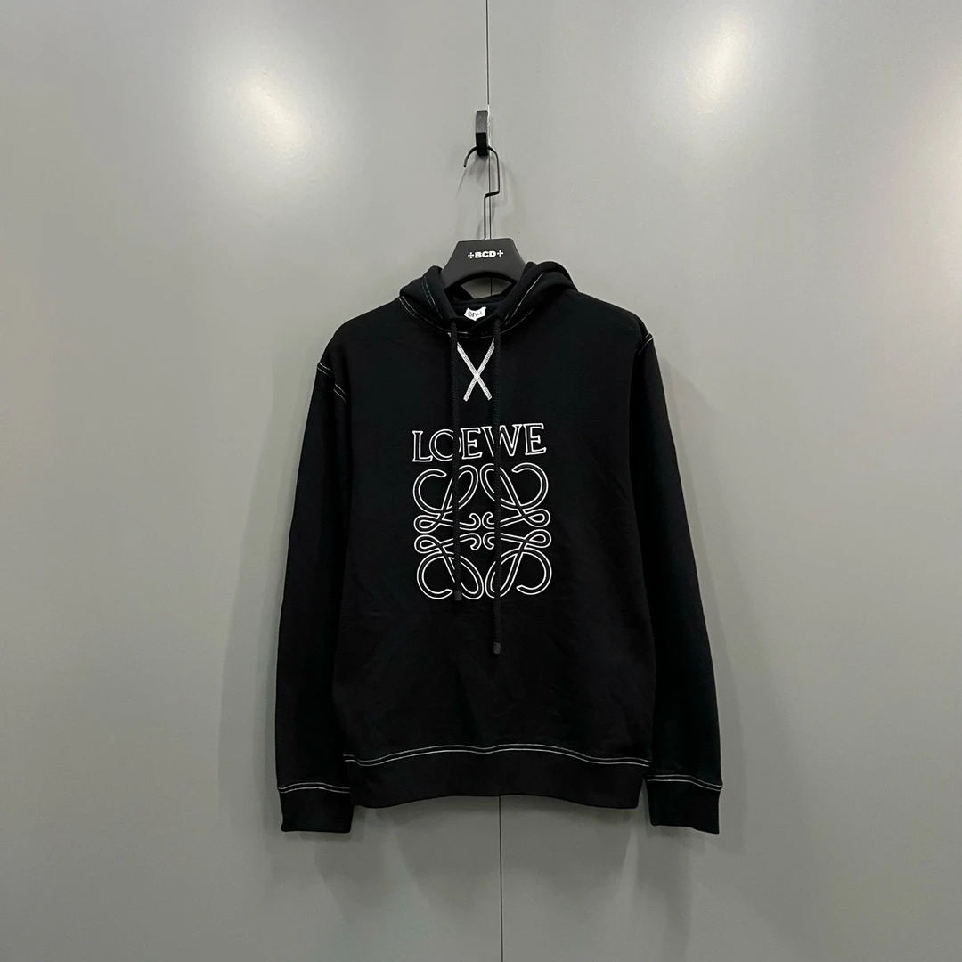95新 LOEWE/罗意威 罗意威 黑色字母刺绣帽衫 S码/95新