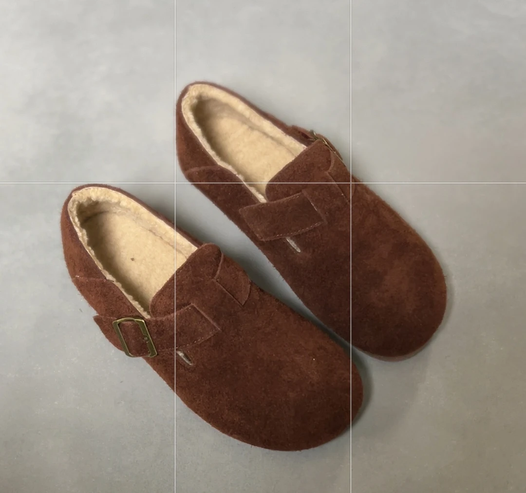 绝了！太好穿了~勃肯鞋女秋冬加绒雪地靴一脚蹬棉鞋7800-1591/D7