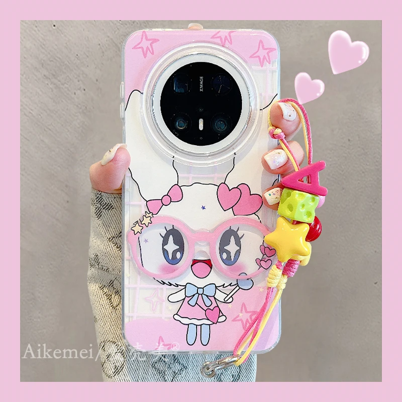 适用华为mate70pro+手机壳可爱立体眼镜mate60pro+甜心吉拓麻歌子