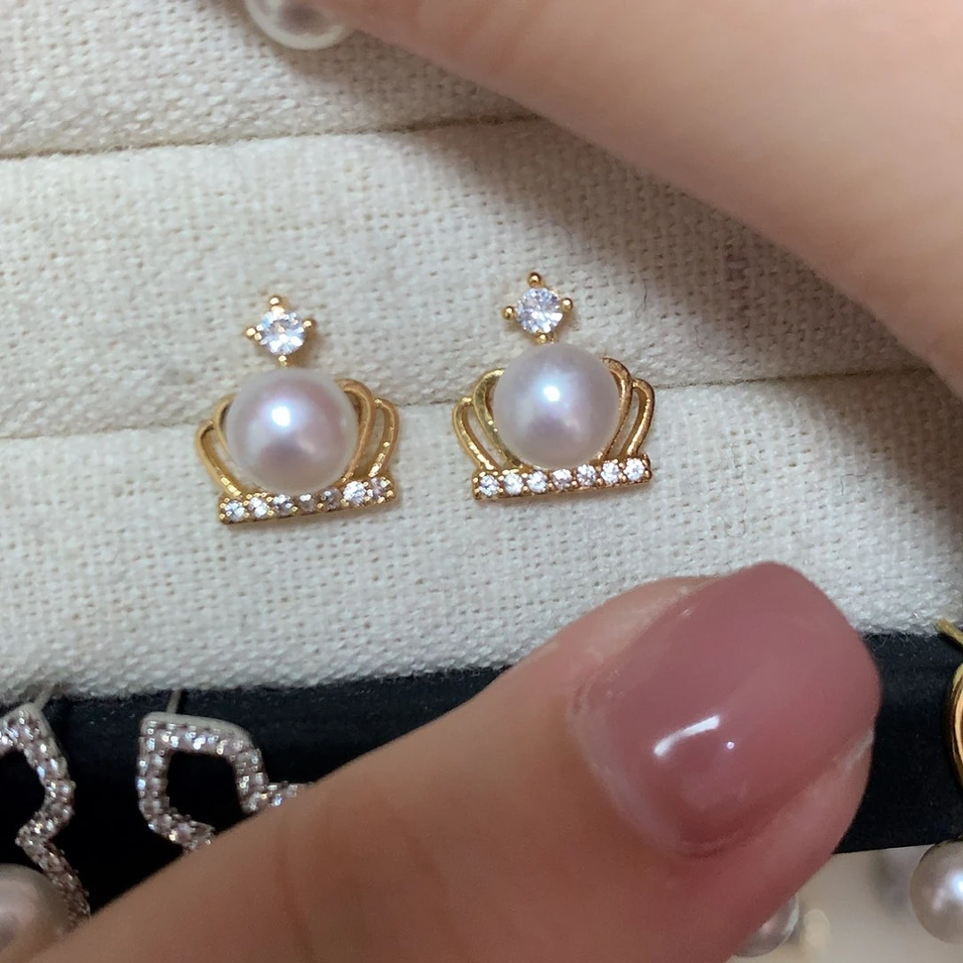 淡水珍珠耳饰合金