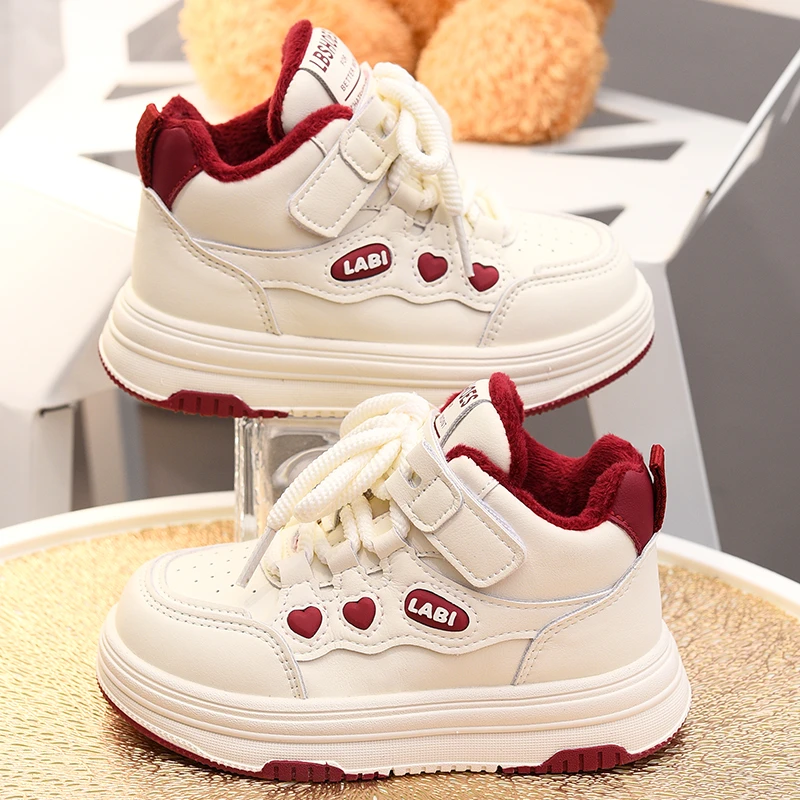 蜡比小星棉鞋高帮加绒童鞋2025冬季新款女童鞋中大童运动鞋休闲鞋