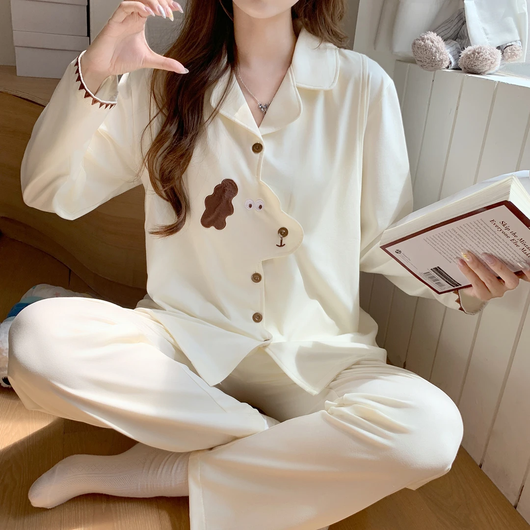 【纯棉-带胸垫】月子服秋冬季产后哺乳孕妇睡衣家居服产妇喂奶套装
