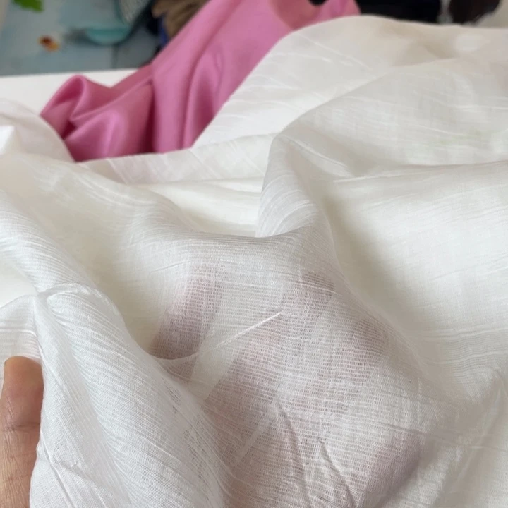 天丝（莱赛尔纤维）白色树皮皱内衬透2米