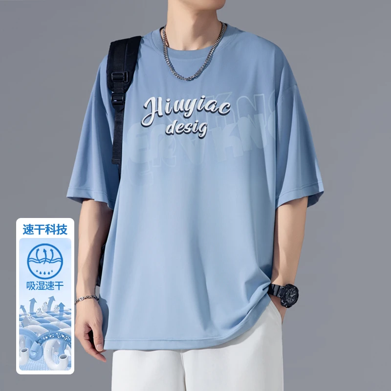 2025 夏季新款 无影墙大码冰丝印花短袖T恤M-5X HT25531-特P25