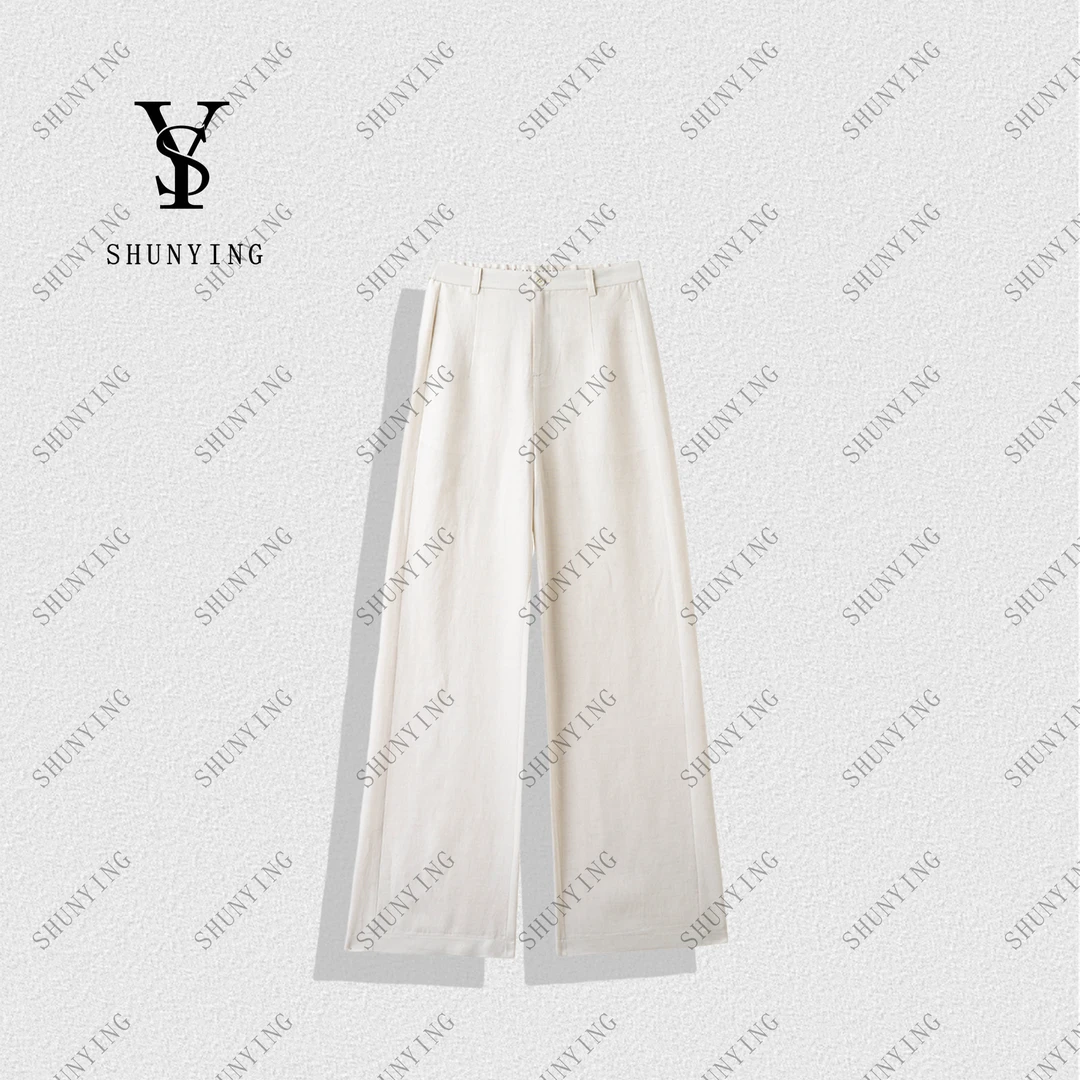 【仟娜】裤型超赞！高级感高腰时尚百搭纯色休闲阔腿裤SY72XXK252089