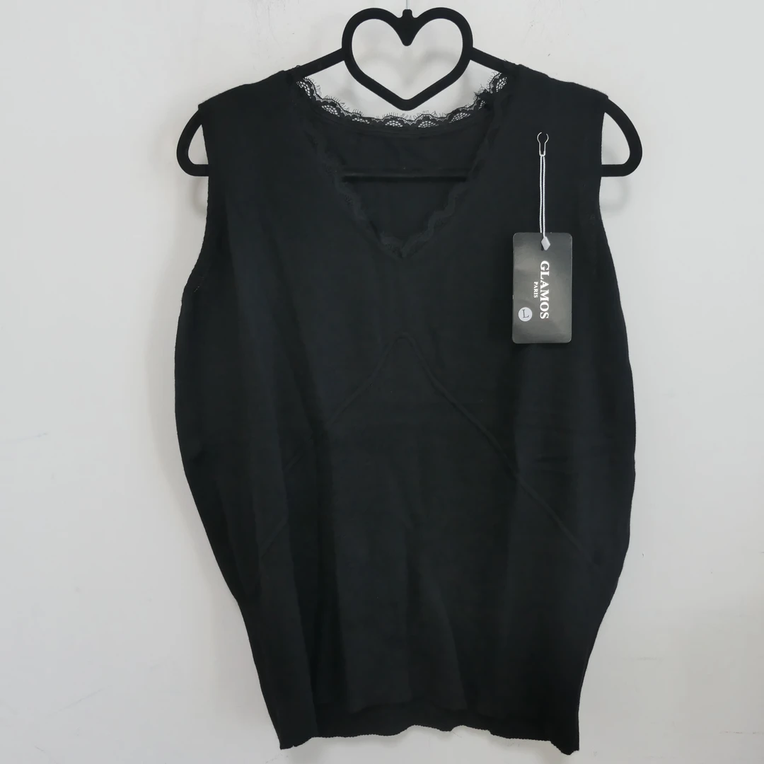 XXF-103花边V领无袖衫