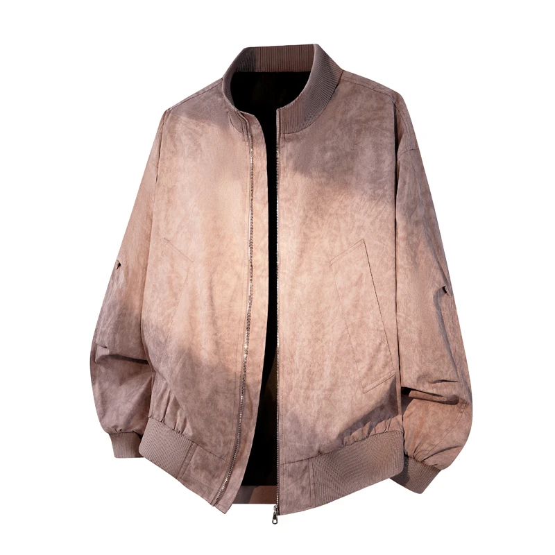 夹克男春秋新款宽松短款立领休闲外套潮男士纯色工装上衣高街痞帅