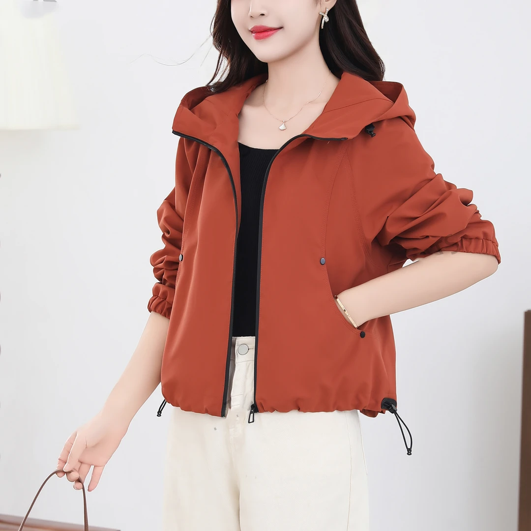 【秋季新款】韩版时尚休闲宽松百搭减龄连帽短款外套CQ6711 衣长57