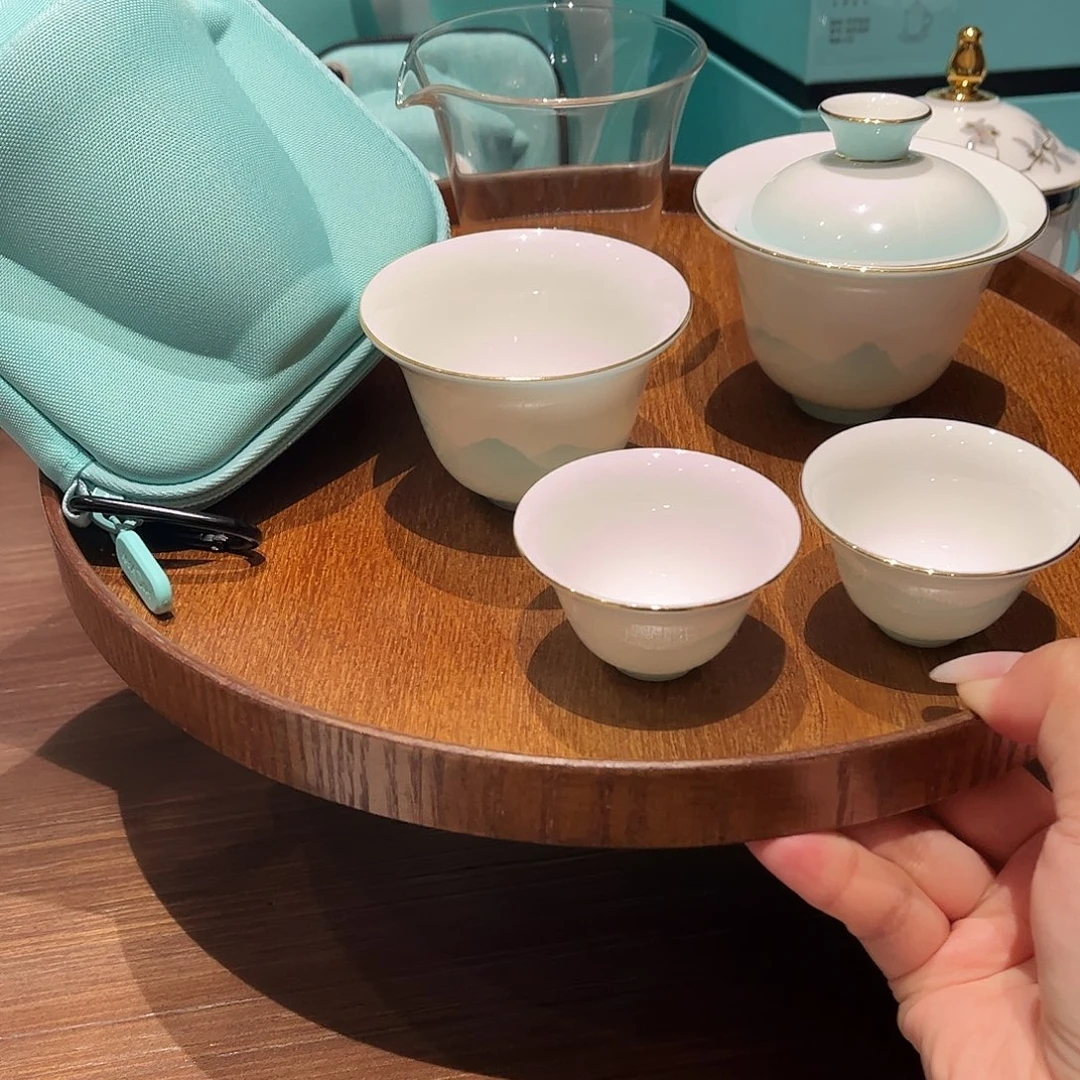 瓷片山水同光6头旅行+古陶1只