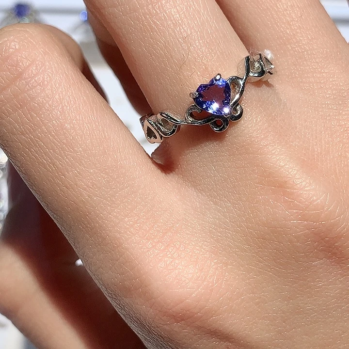 坦桑石戒指银S925镶嵌