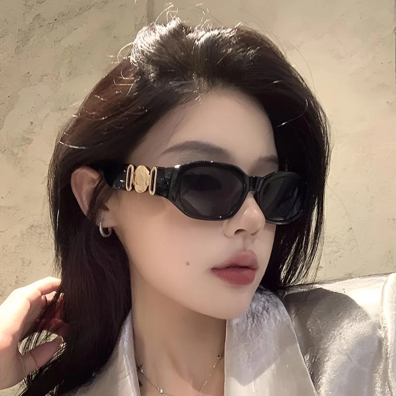 轻奢港风复古墨镜夏季街拍显脸小太阳镜高级感多边形猫眼潮流眼镜