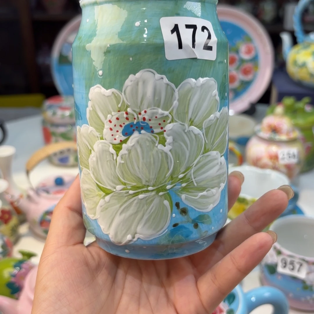 瓷片景德镇手绘高温釉下彩陶瓷茶具