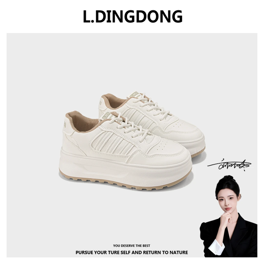 【刘叮咚女鞋】女板鞋2025时尚百搭运动透气韩版厚底百搭小白鞋