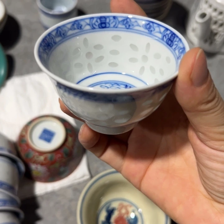 蠟***新手绘玩玉主人杯荷花一个