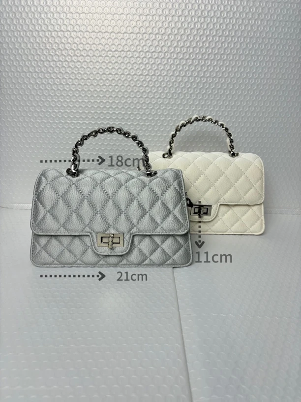 小香风时尚菱格链条简约女士手提包韩版洋气百搭单肩斜挎女包包