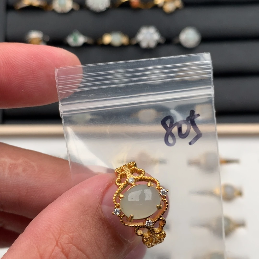 *****翡翠银S925镶嵌戒圈805