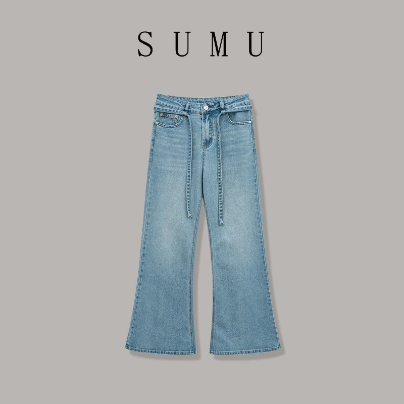 宿慕SUMU女款显瘦百搭牛仔裤2-14春季2025新款时尚长裤女M0002T
