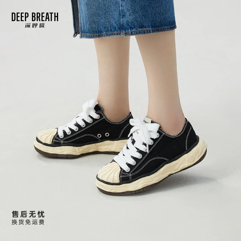 DEEP BREATH深呼吸贝壳头帆布休闲鞋板鞋AX12231