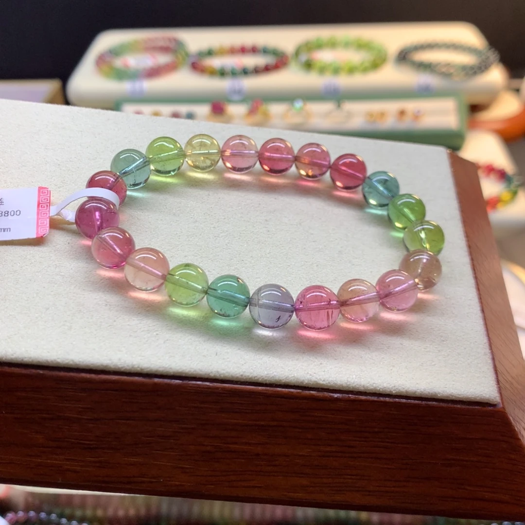 手串碧玺未镶嵌艳丽人鱼色