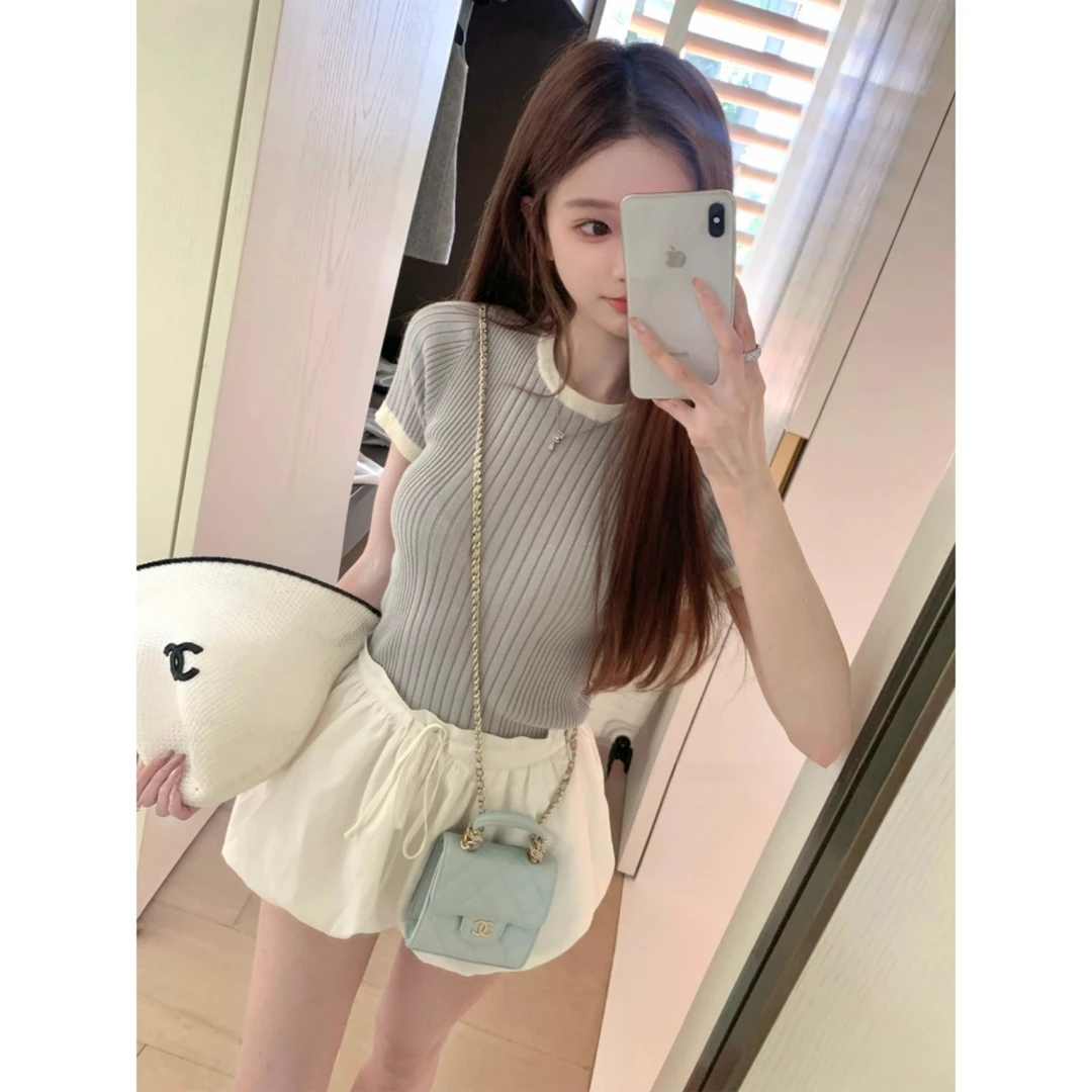 ULA LIMIT 轻氧日常 coco beach系列清冷针织T恤/半裙