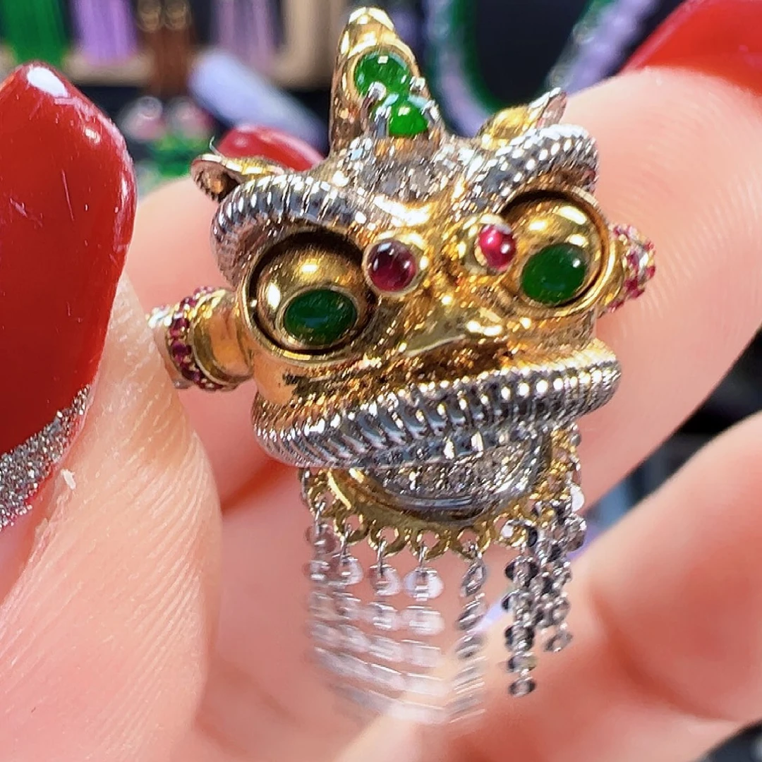 翡翠18K金镶嵌戒圈签收后24小时鉴赏期