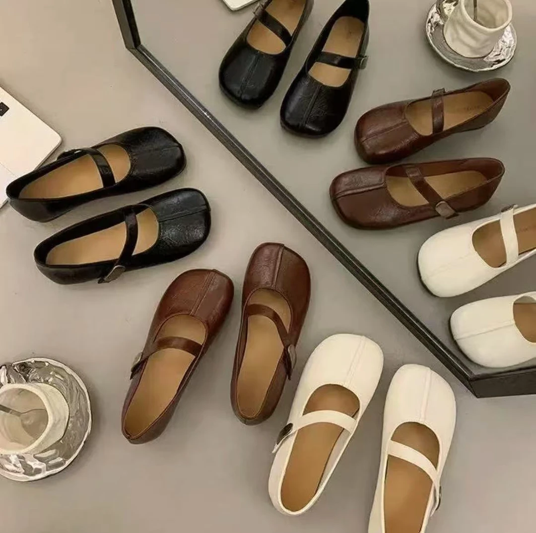 欧若风女款平底魔术贴一脚蹬玛丽珍新款2025春夏季爆款韩系拖鞋