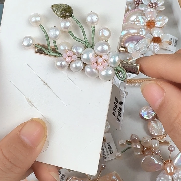 淡水珍珠发饰未镶嵌