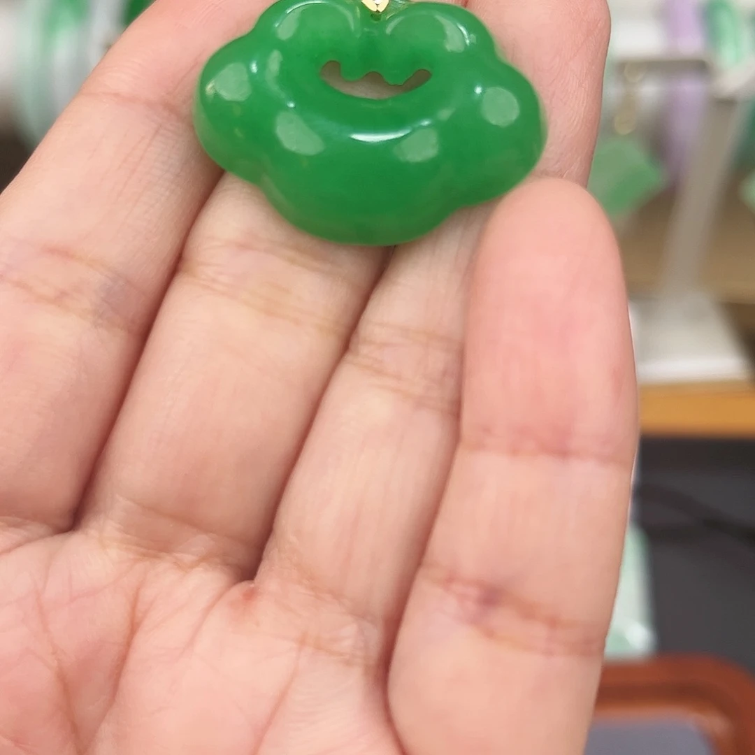 翡翠颈饰14K金镶嵌我