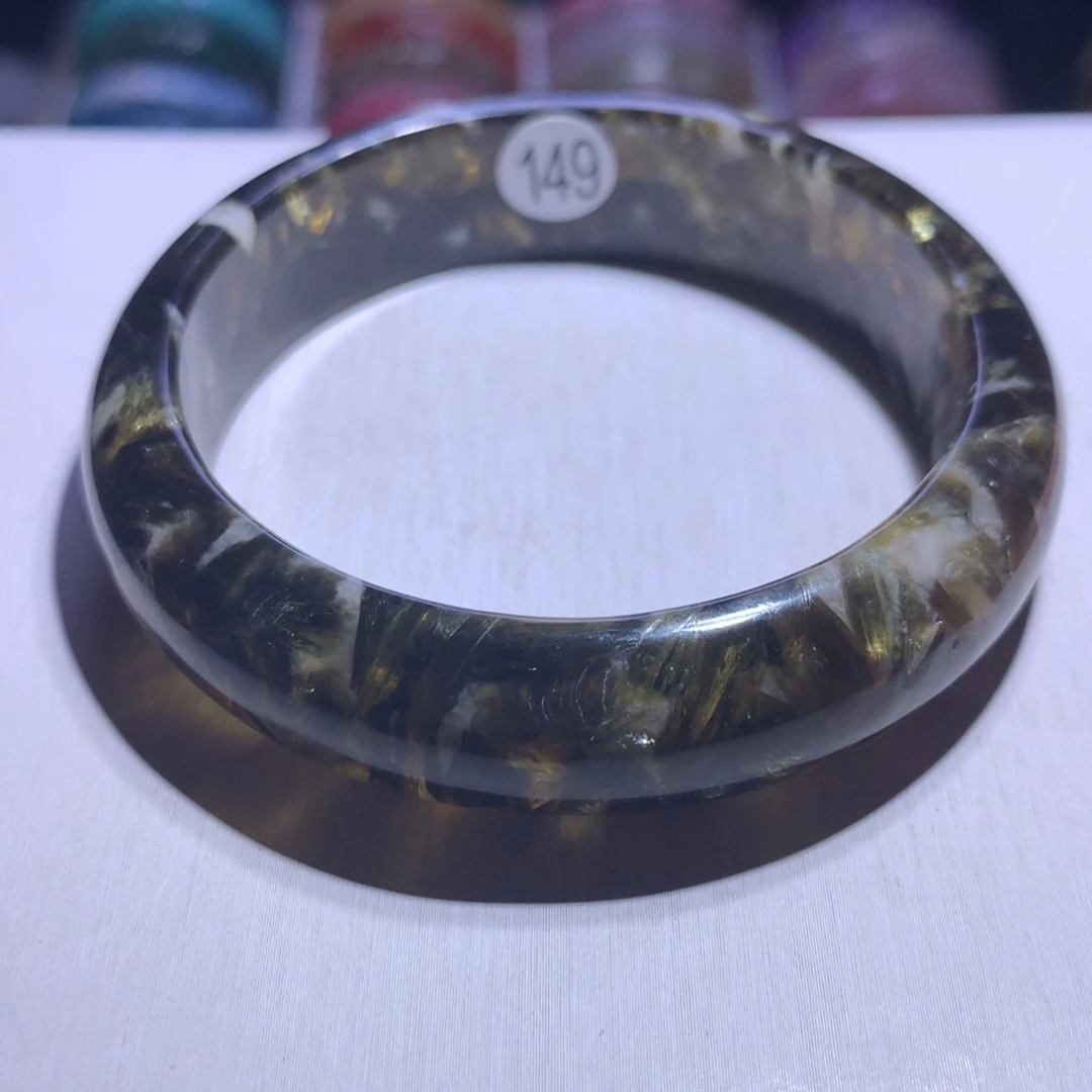 水晶银S925镶嵌手镯绿祖母56圈149