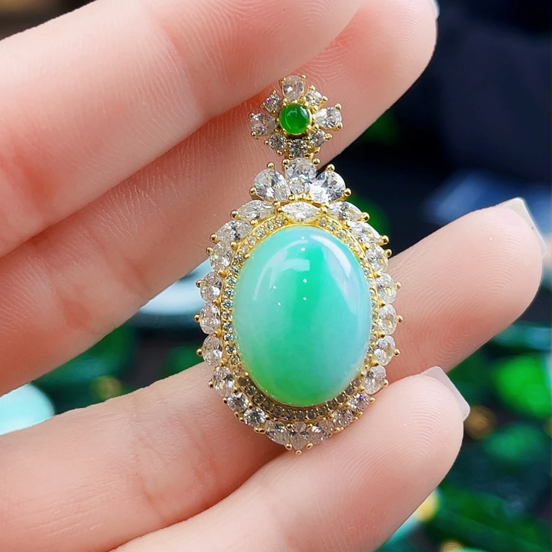 颈饰银S925镶嵌翡翠多样性