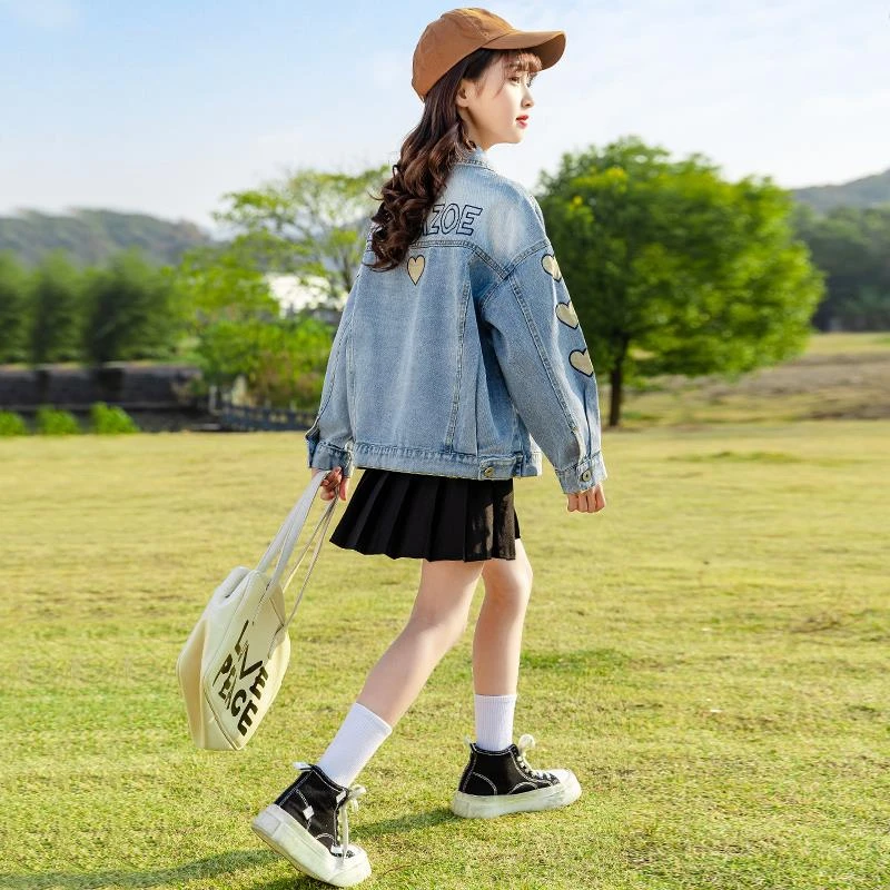 FAVMARTHA女童秋装牛仔外套2025新款中大童韩版网红春秋儿童洋派