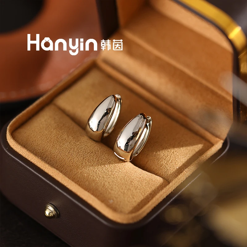 铜合金耳饰 简约百搭光面U形提篮耳扣小众气质冷淡风耳饰