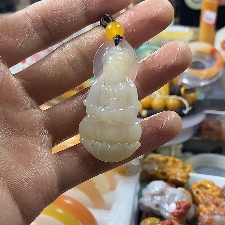 石英质玉（黄龙玉）合金手链