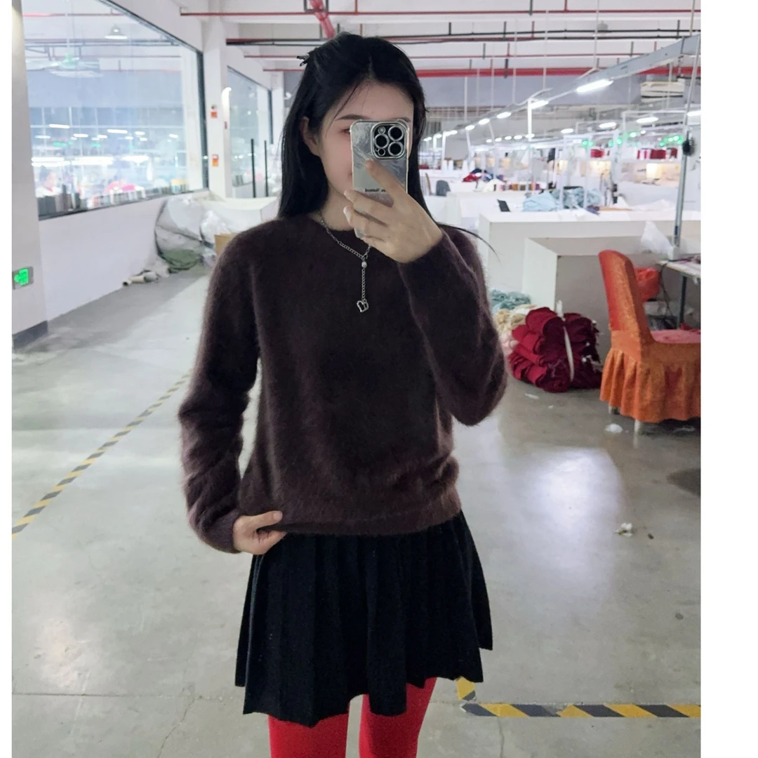 【“绒”生富贵系列】100%其他特种小动物绒套头衫富婆装R003