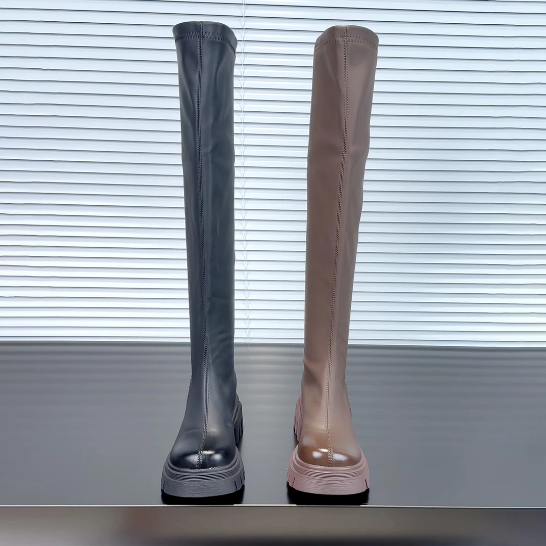 厚底骑士靴英伦风女过膝高筒靴子秋冬季爆款2025年瘦瘦靴增高靴子