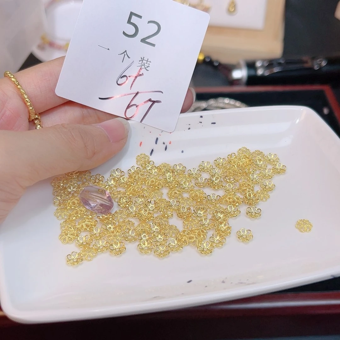 紫晶珠宝半成品银S925镀金镶嵌52