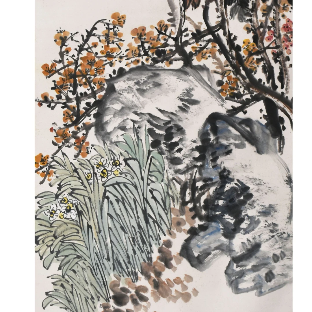 HM9053 天竺水仙 135×69cm 纸本立轴 8.3平尺