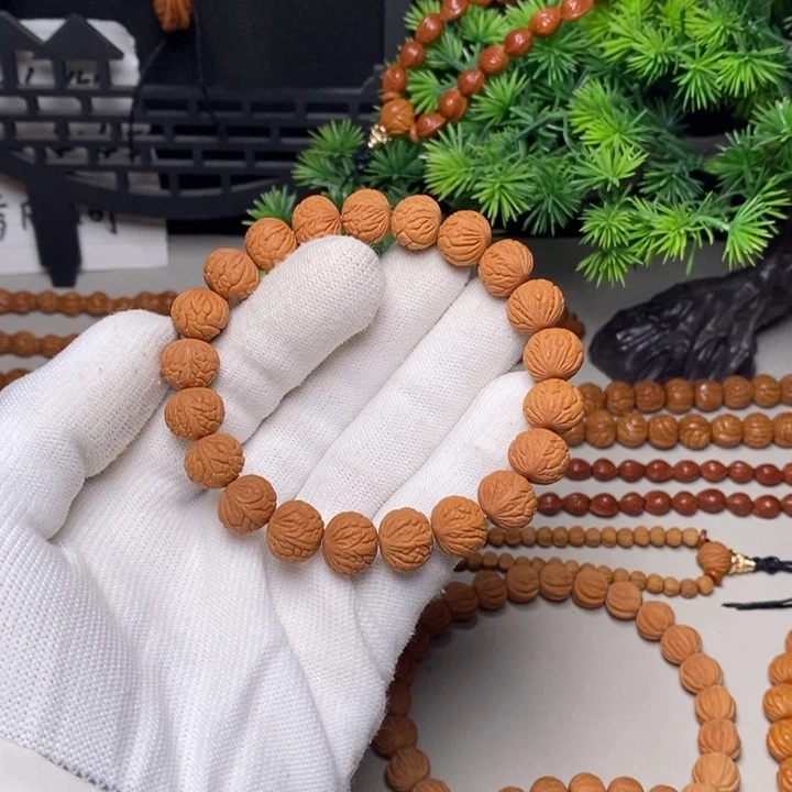 桃核手串荔枝纹手串