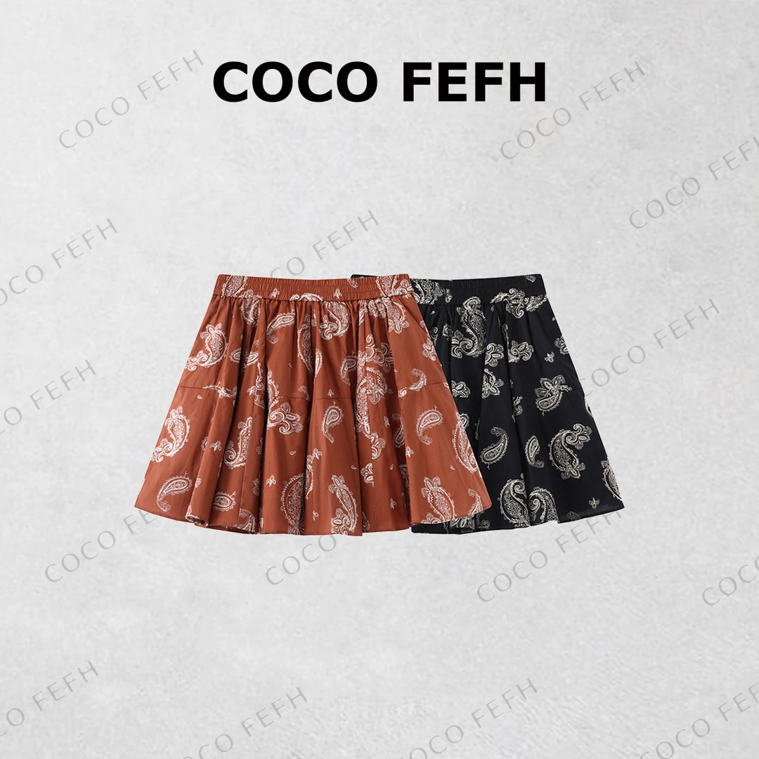 COCOFEFH 【半身裙】2025夏季新款重工绣花伞裙大摆裙子V6062