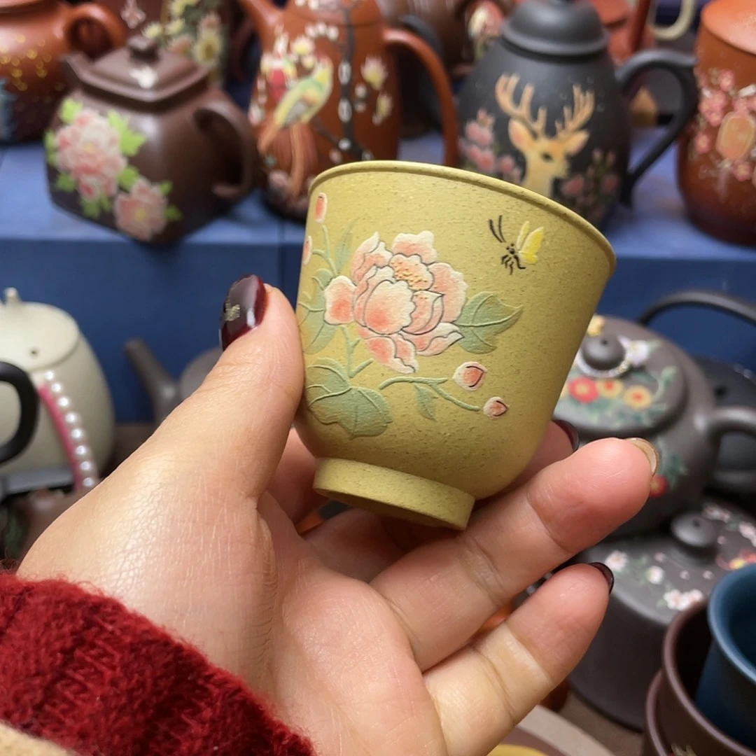 红泥茶杯紫砂主人杯70cc