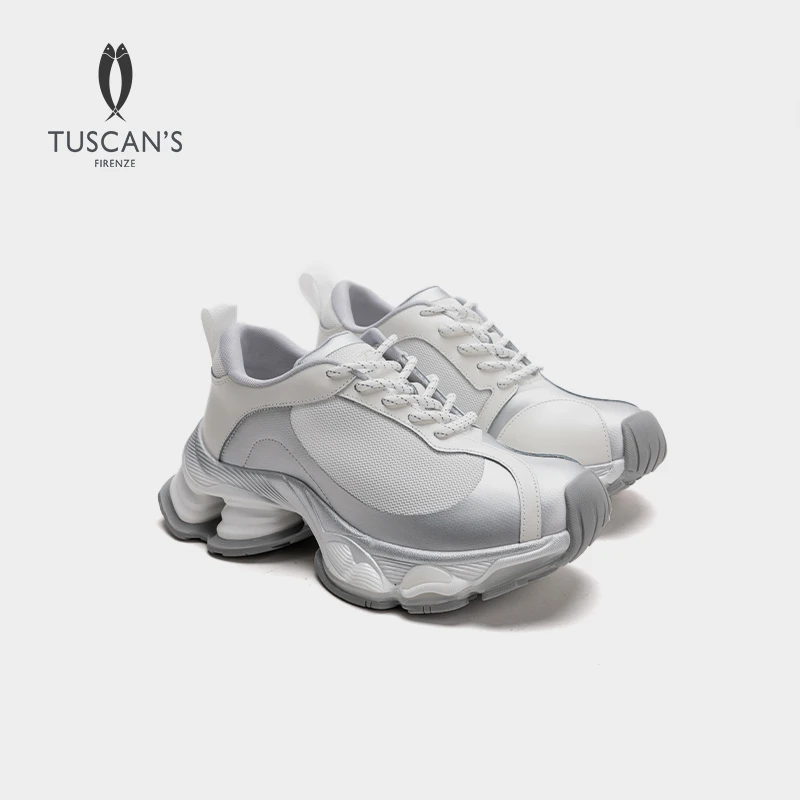 TUSCAN'S厚底老爹鞋女2025新款小个子网面透气轻便运动休闲鞋子