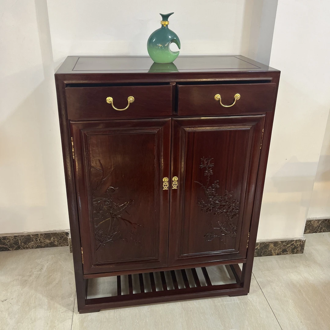 多功能鞋柜收纳柜中式古典储物柜非洲红花梨