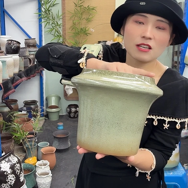 18×21 -粗陶花盆有孔-买买买