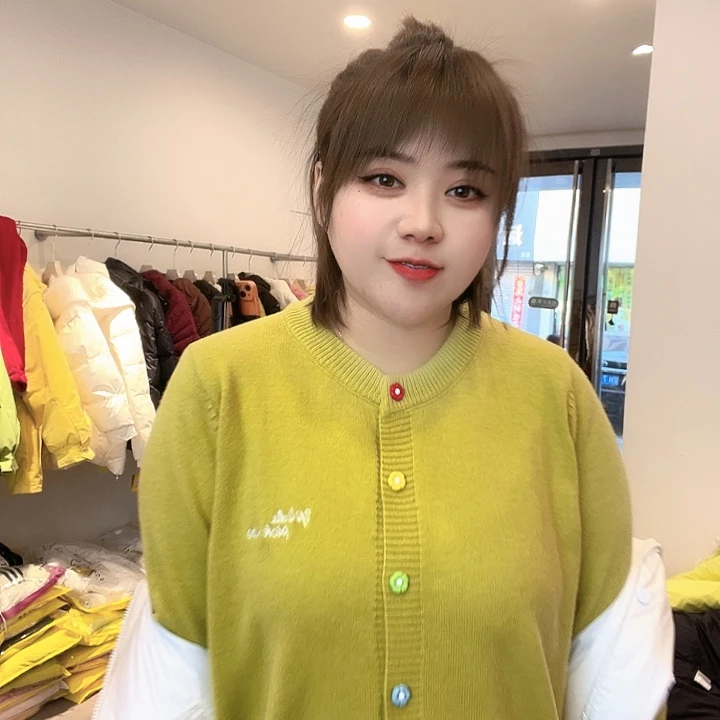 开衫毛衣不起球花边袖